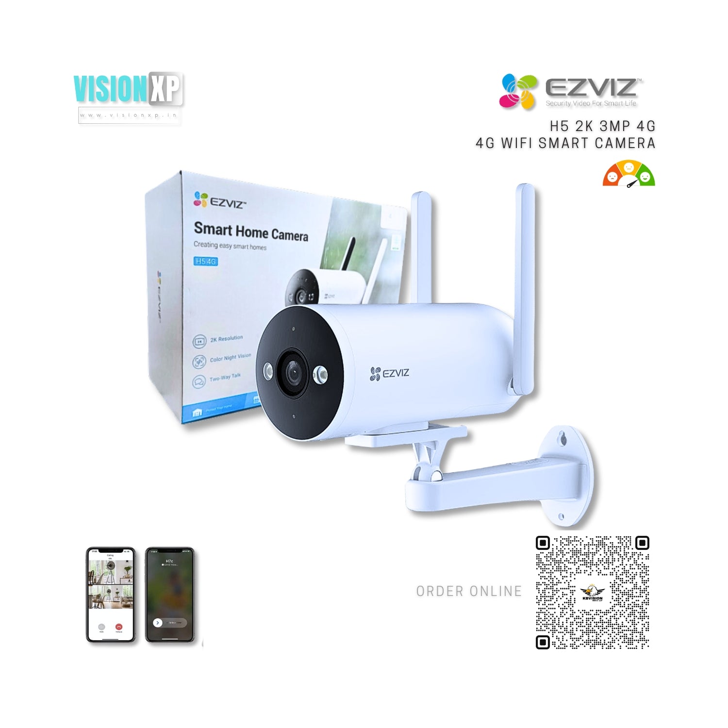 Ezviz H5 2K 3MP 4G Smart Outdoor Weatherproof Home Camera Ezviz H5 2K 3MP 4G Smart Outdoor Weatherproof Home Camera